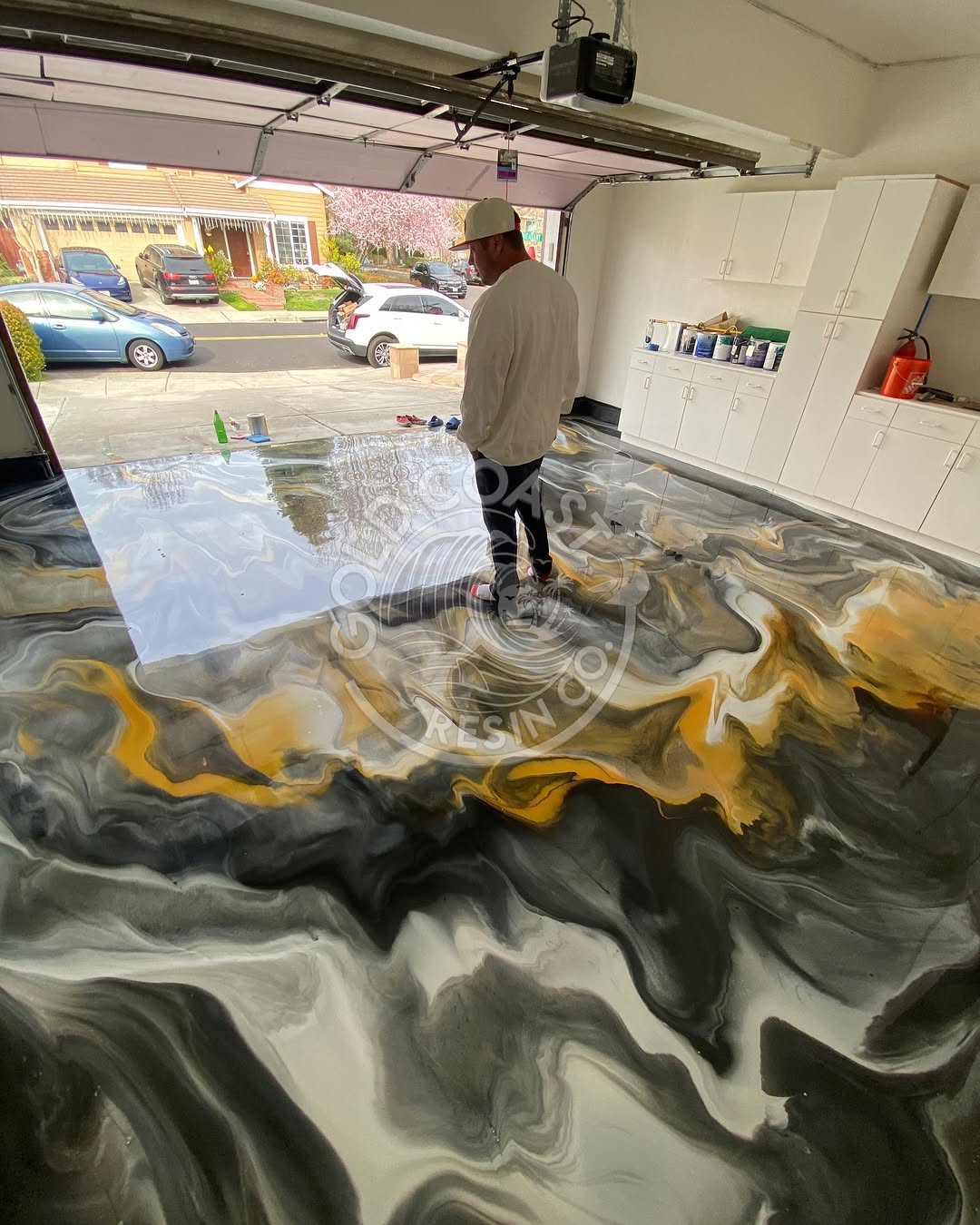 Metallic epoxy floor near Ceres, CA